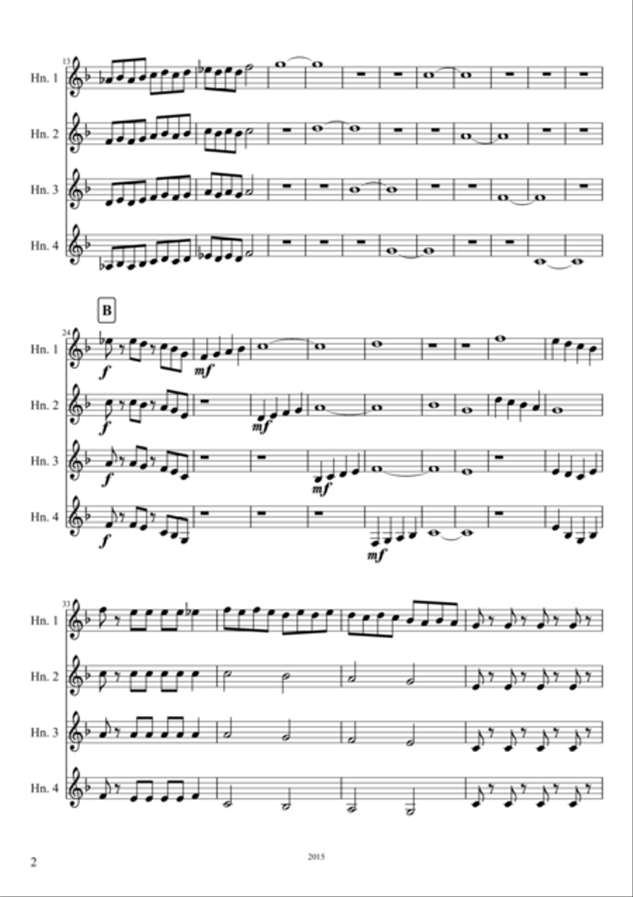 French Horn Quartet No. 1 French Horn Quartet scores gallery preview page 2