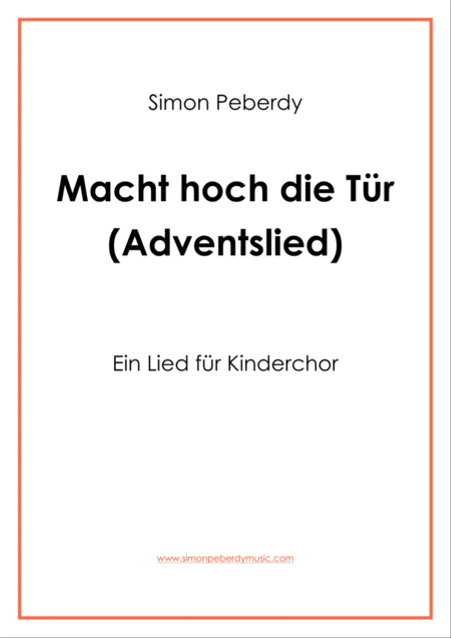 Macht Hoch die Tür - Adventslied für Kinderchor (Advent song for children's choir SA scores gallery preview page 1