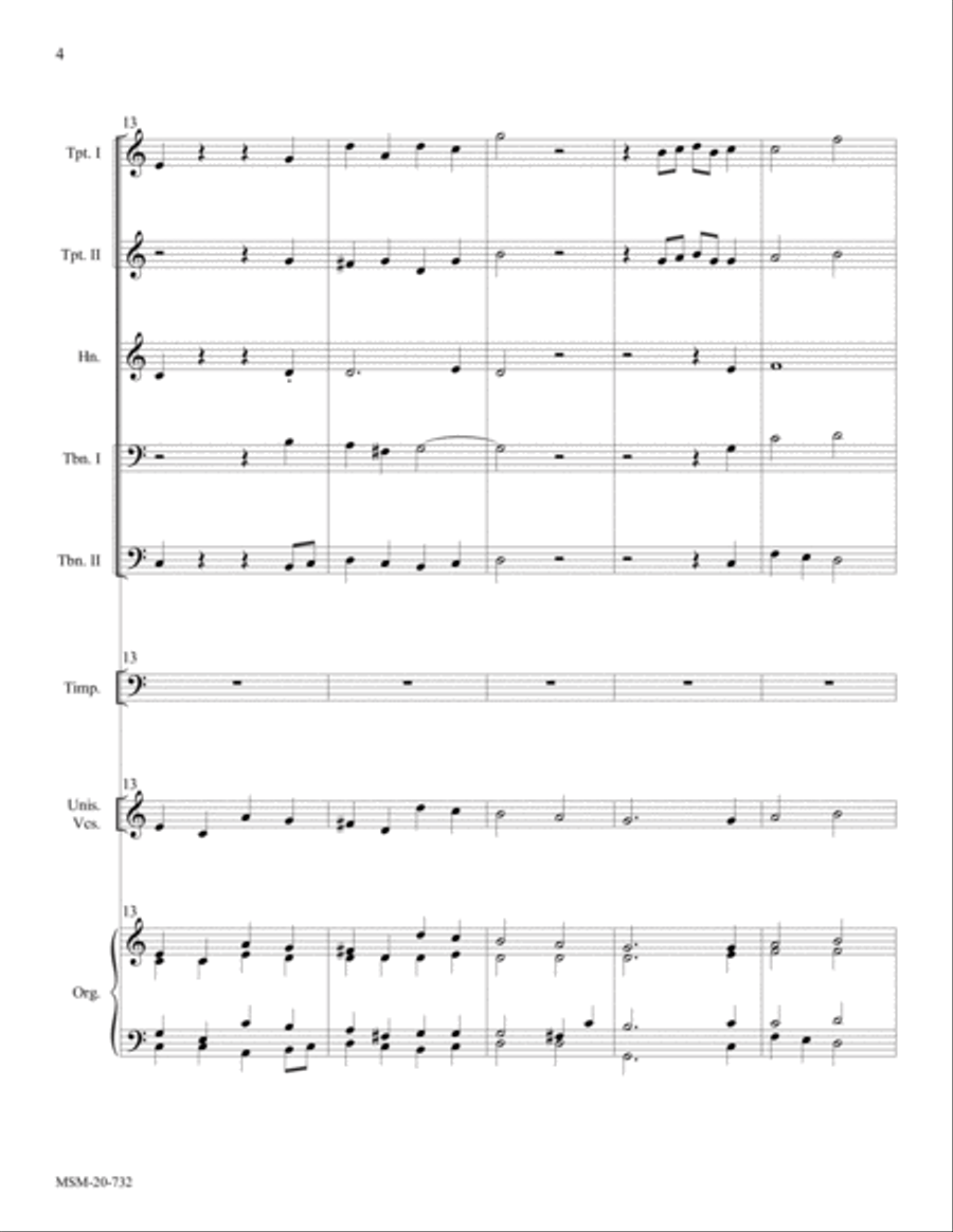 Darwall's 148th A Congregational Hymn Setting for Brass Unison Choir scores gallery preview page 4