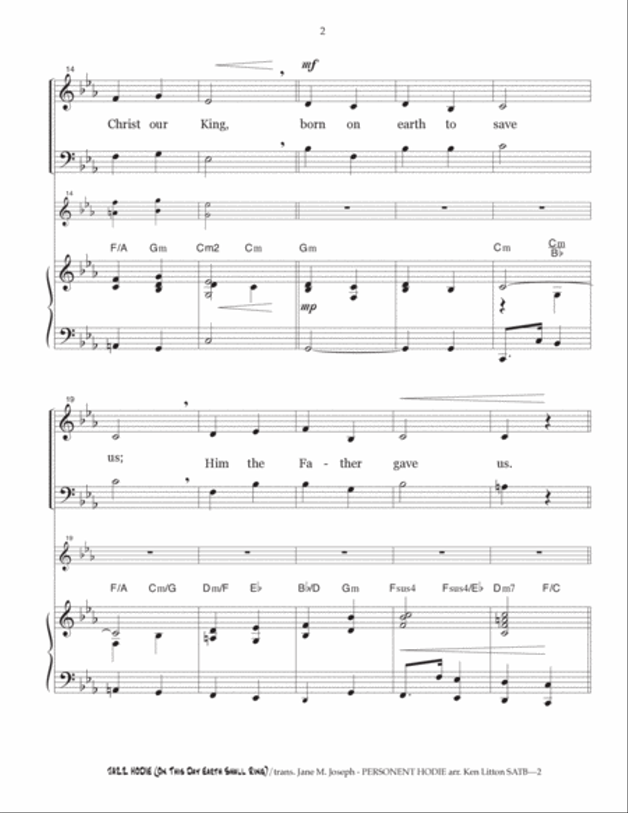 Jazz Hodie (On This Day Earth Shall Ring) 4-Part scores gallery preview page 2