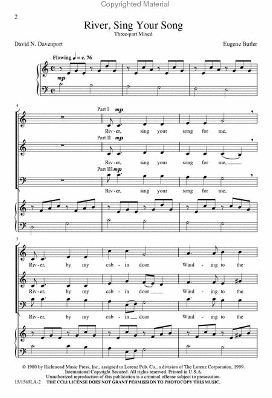 River, Sing Your Song 3-Part scores gallery preview page 2