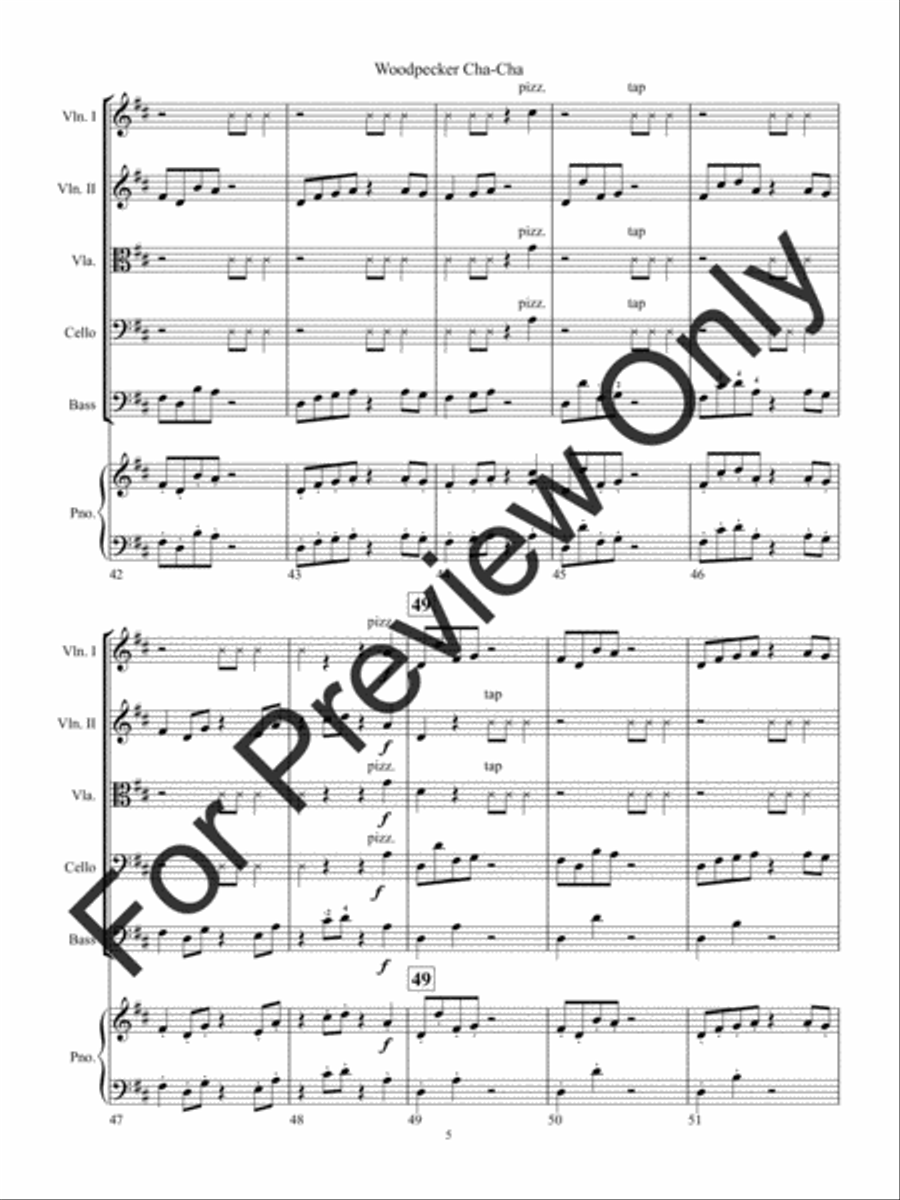 Woodpecker Cha-Cha Woodpecker Cha-Cha String Orchestra scores gallery preview page 8
