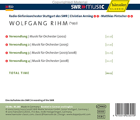 Volume 5: Rihm Edition - Verwandlung