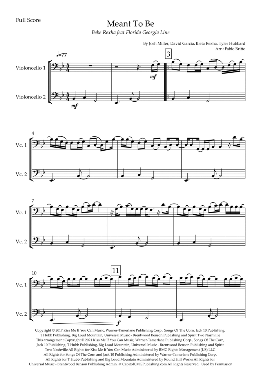 Meant To Be String Duet scores gallery preview page 1
