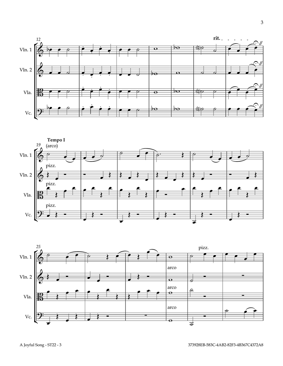 A Joyful Song String Quartet scores gallery preview page 3