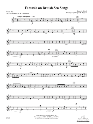 Fantasia on British Sea Songs: (wp) 3rd B-flat Trombone T.C.