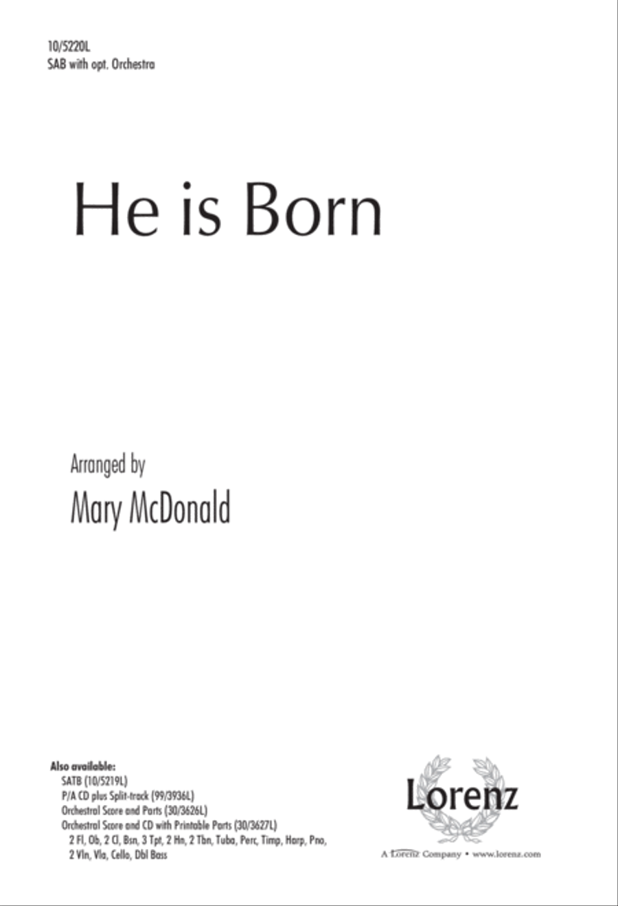 He Is Born 3-Part scores gallery preview page 1
