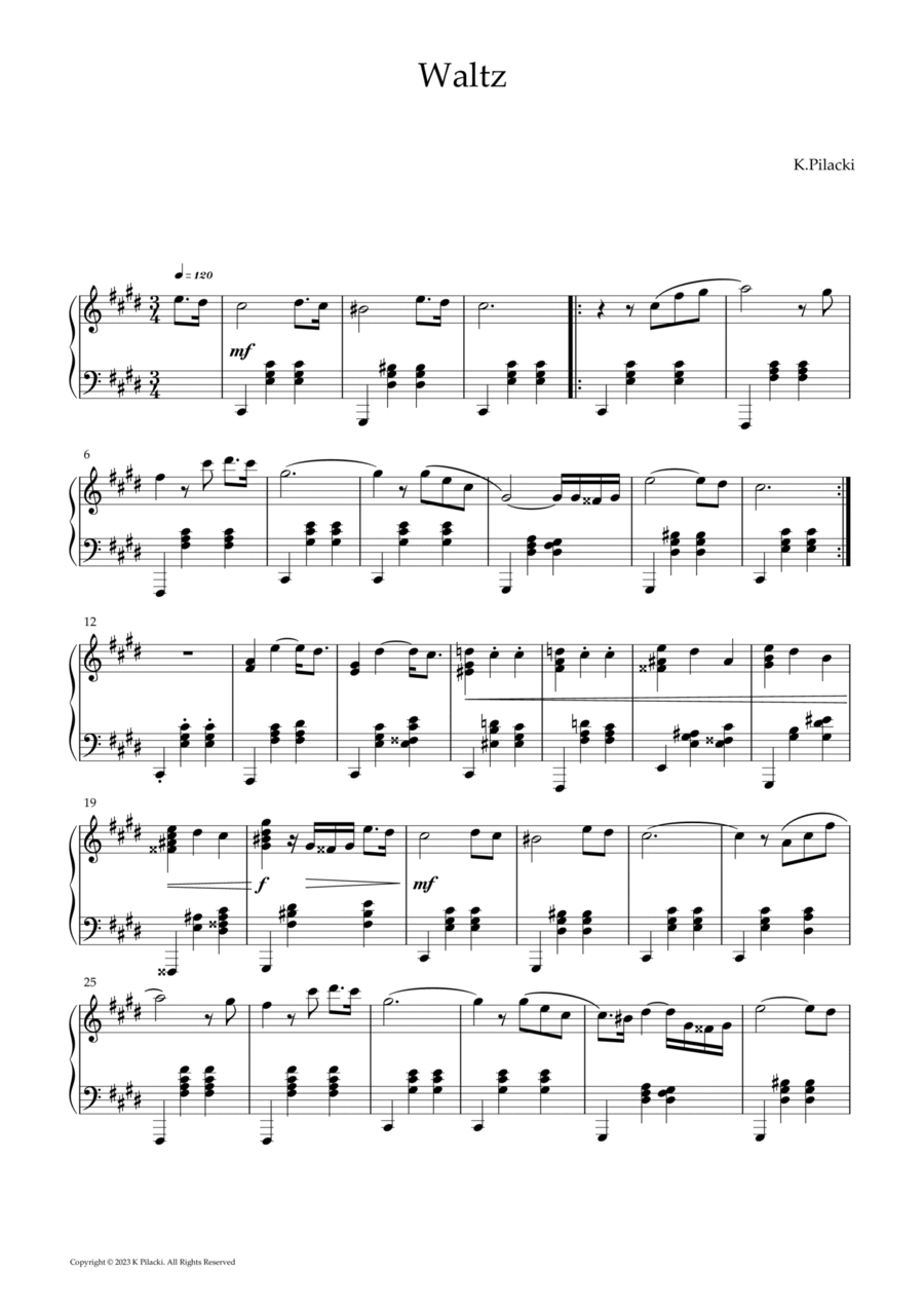Waltz in C# minor Piano Solo scores gallery preview page 1