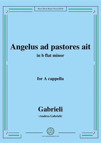 Gabrieli-Angelus ad pastores ait,in b flat minor,for A cappella image number null