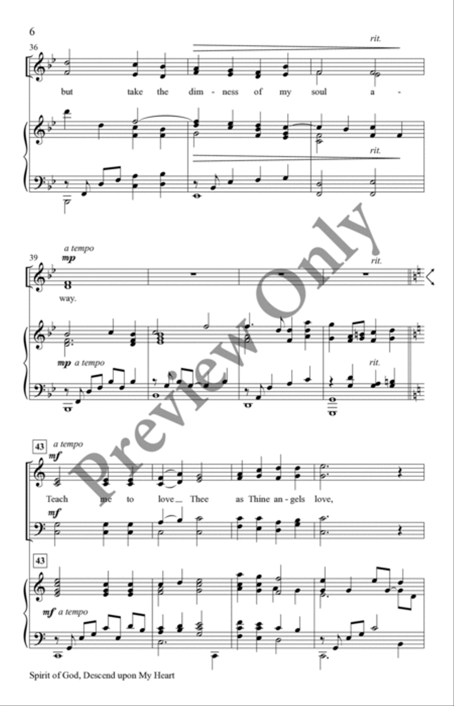 Spirit of God, Descend upon My Heart 4-Part scores gallery preview page 5
