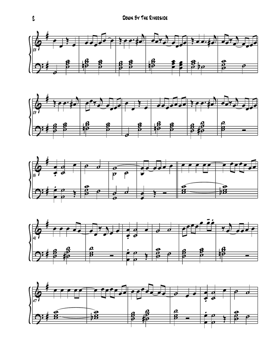 Down By The Riverside Piano Solo scores gallery preview page 2