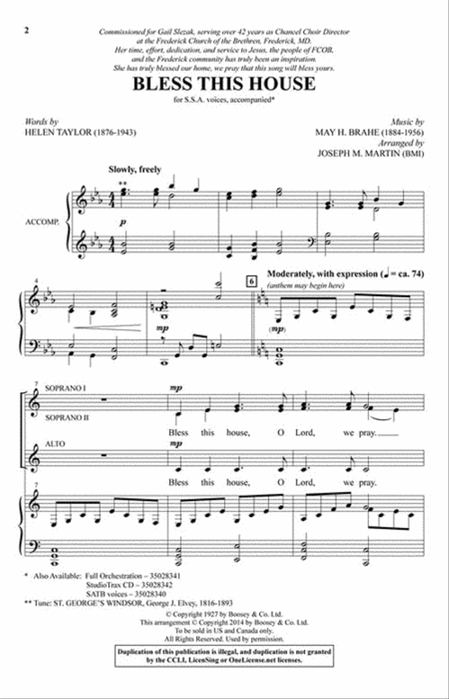 Bless This House SSA scores gallery preview page 2