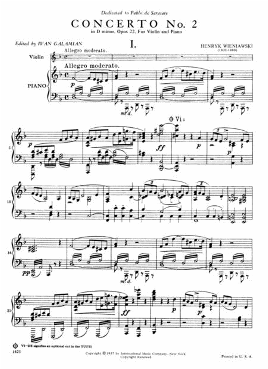 Concerto No. 2 In D Minor, Opus 22