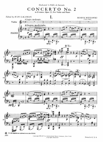 Concerto No. 2 In D Minor, Opus 22