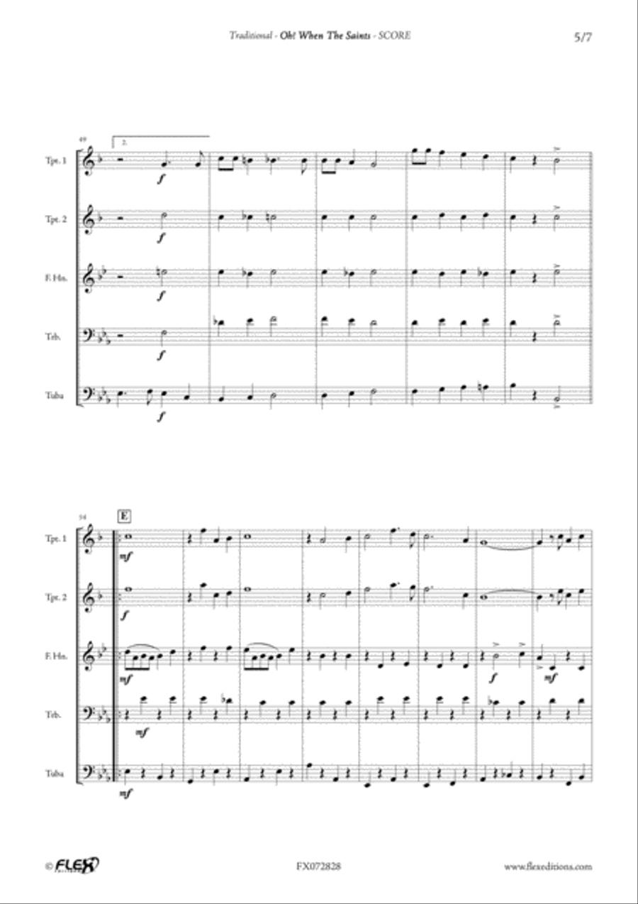 Oh! When The Saints Oh! When The Saints Horn scores gallery preview page 5