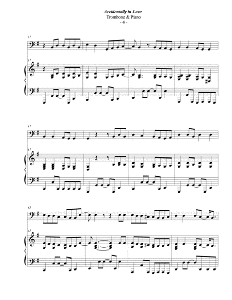 Accidentally In Love Piano scores gallery preview page 4