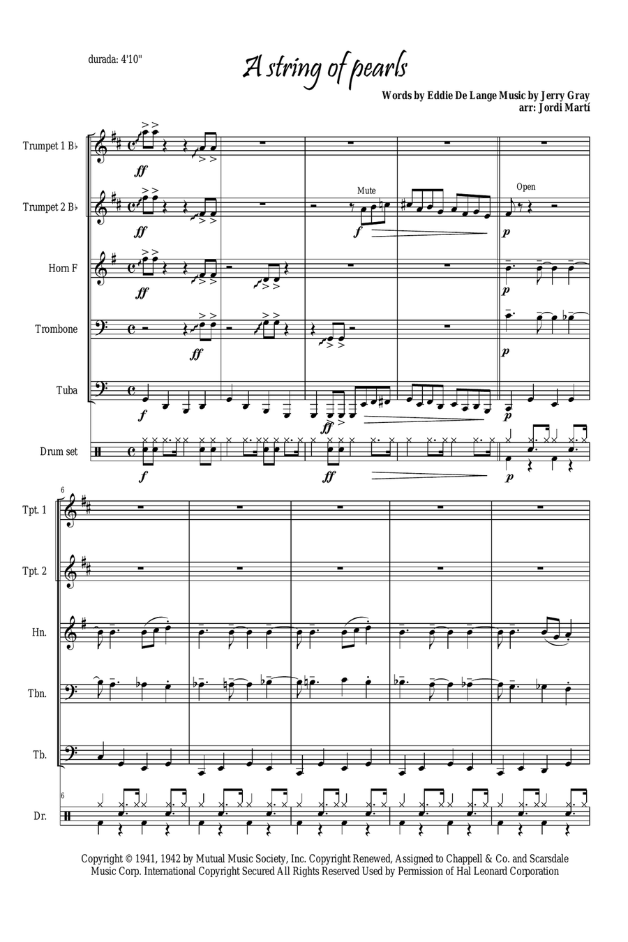 A String Of Pearls A String Of Pearls Brass Quintet scores gallery preview page 3