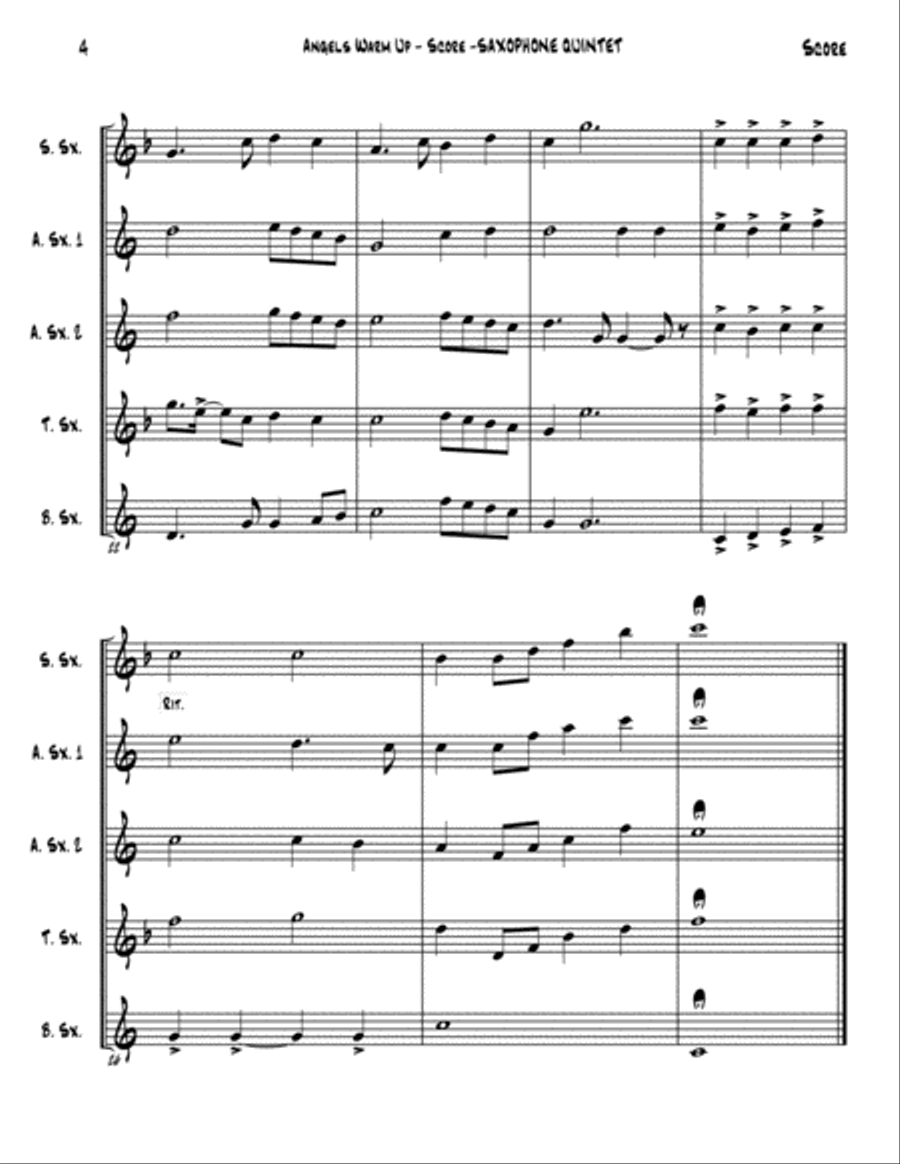 Angels Warm Up (Angels We Have Heard On High) Woodwind Quintet scores gallery preview page 5