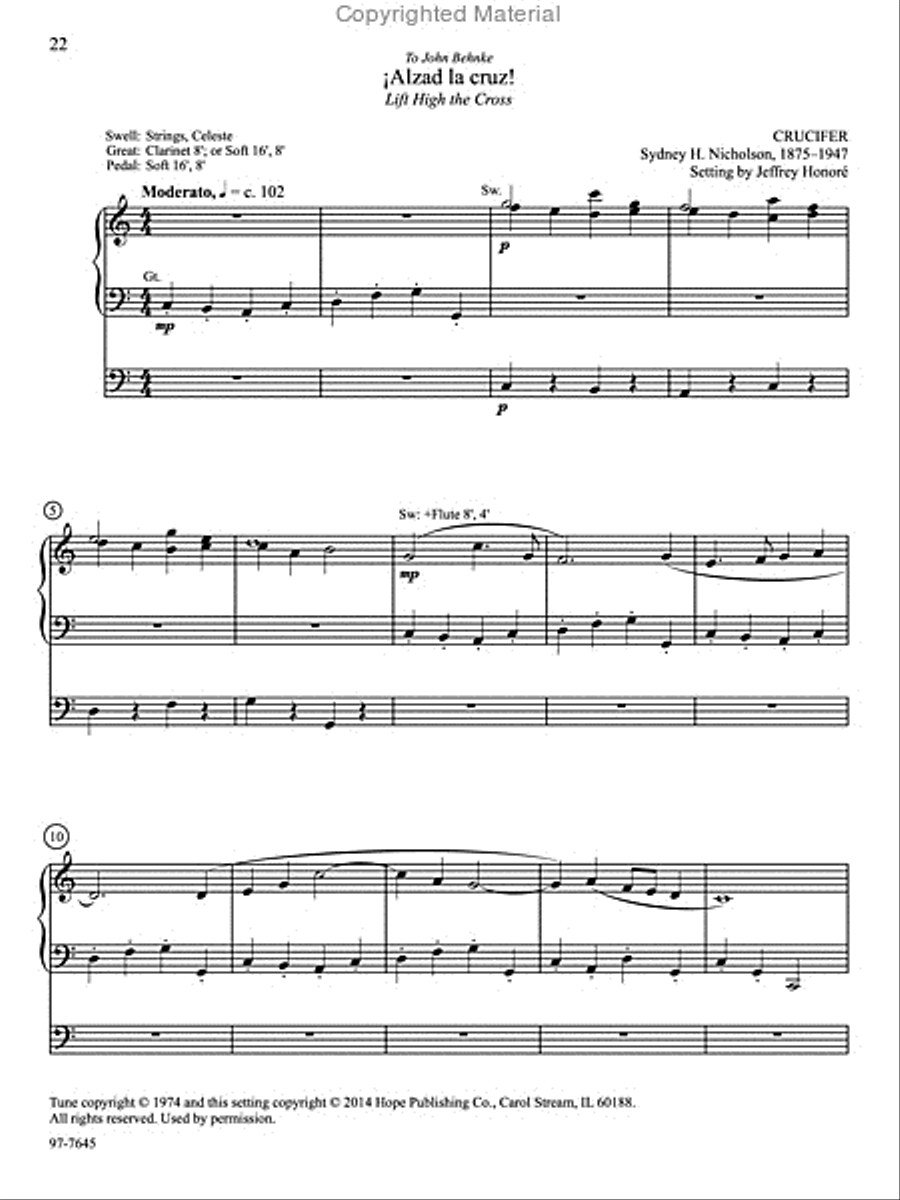 Un cantico nuevo: Organ Preludes for Spanish-Language Hymns in Lutheran Service Book Organ scores gallery preview page 6