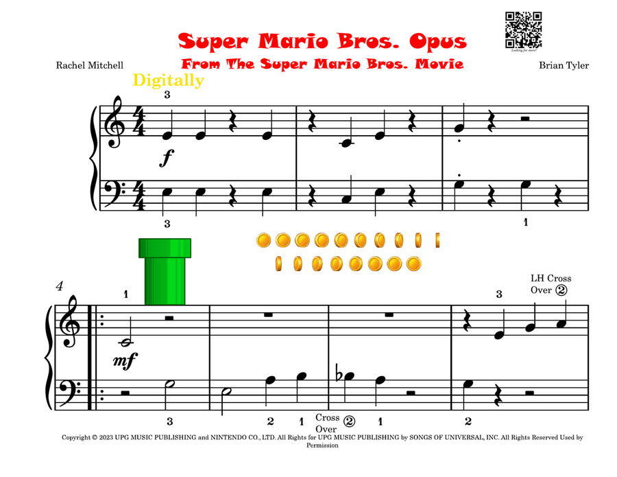 Super Mario Bros. Opus Easy Piano scores gallery preview page 1