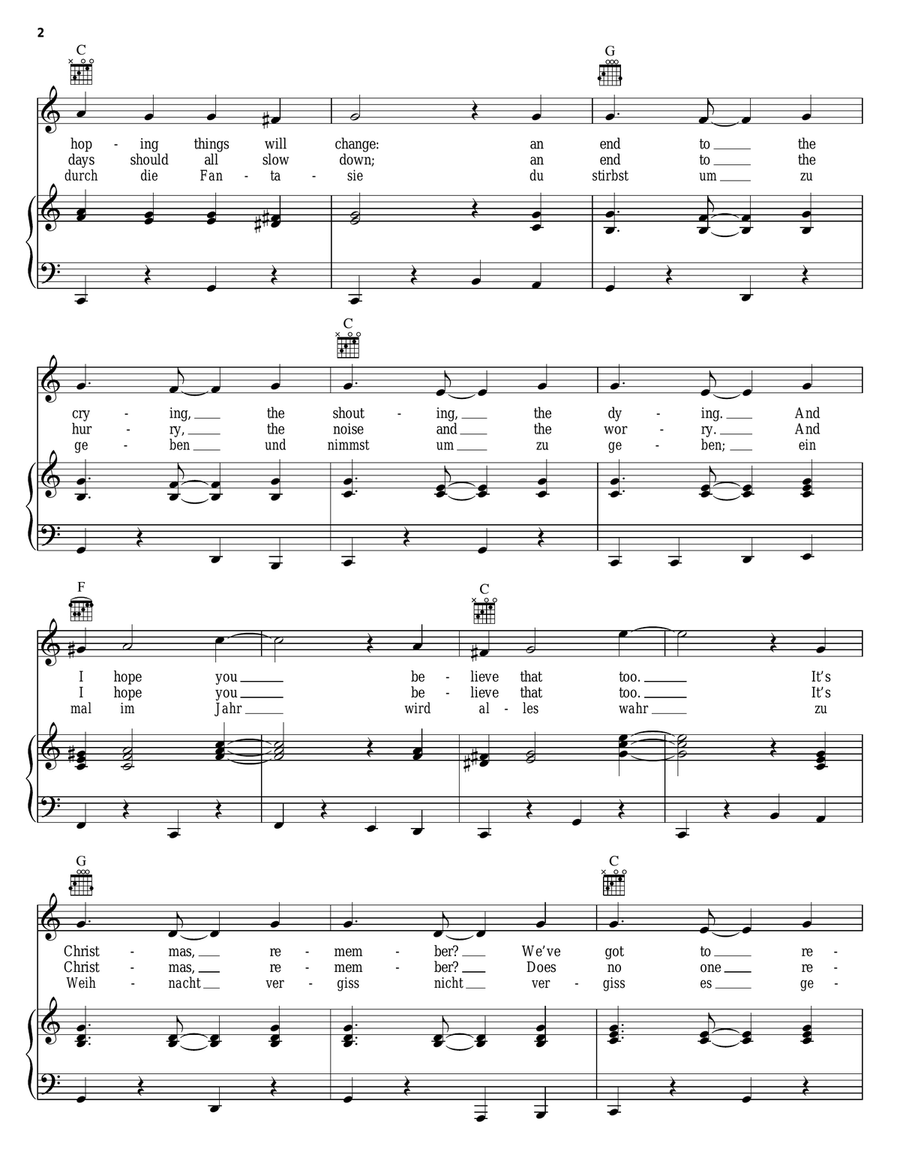Christmas Dream Piano, Vocal, Guitar scores gallery preview page 2