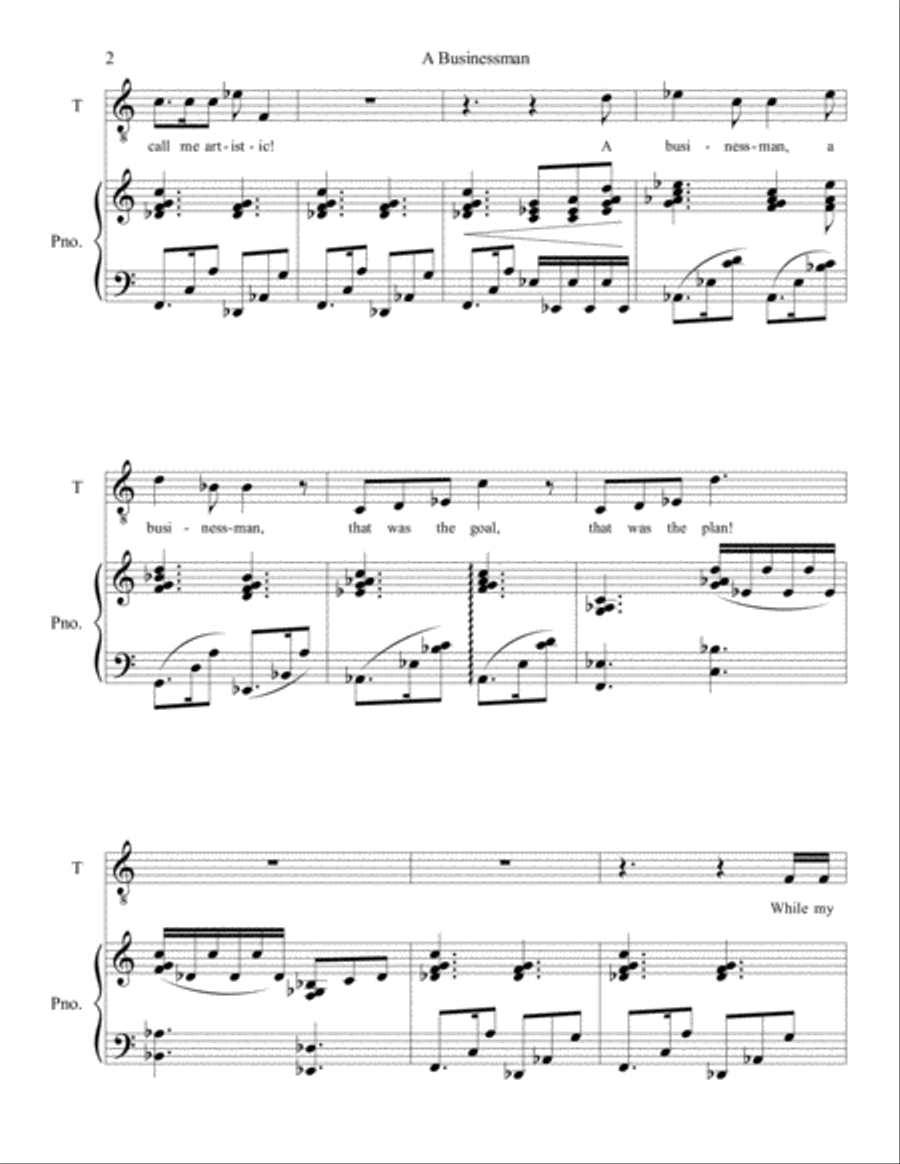 A Businessman Tenor Voice scores gallery preview page 2