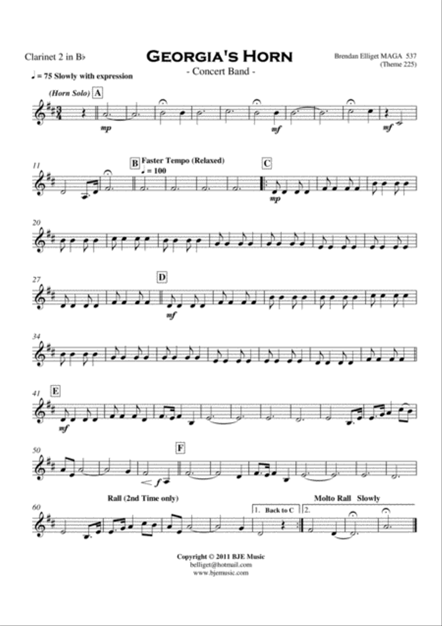 Georgia's Horn - Concert Band Concert Band scores gallery preview page 6