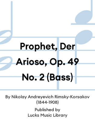Book cover for Prophet, Der Arioso, Op. 49 No. 2 (Bass)