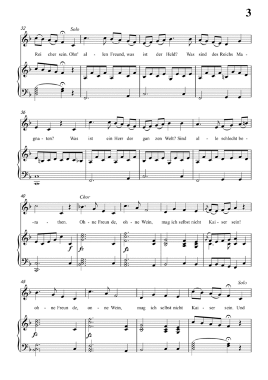 Schubert-Trinklied in F for Vocal and Piano Voice scores gallery preview page 4