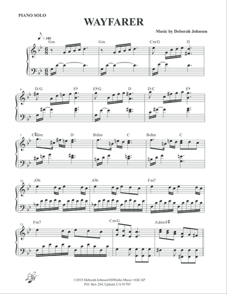 Wayfarer Piano Solo Guitar scores gallery preview page 2