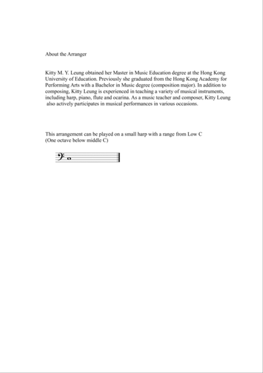 Children Songs (Volume 2) - Easy Harp Solo (range from low C) Harp scores gallery preview page 2