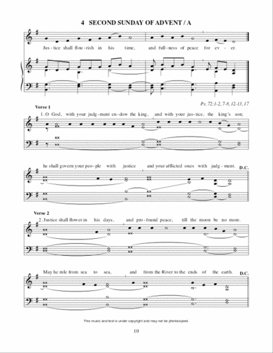 Lectionary Psalms for Advent and Christmas Unison Choir scores gallery preview page 11
