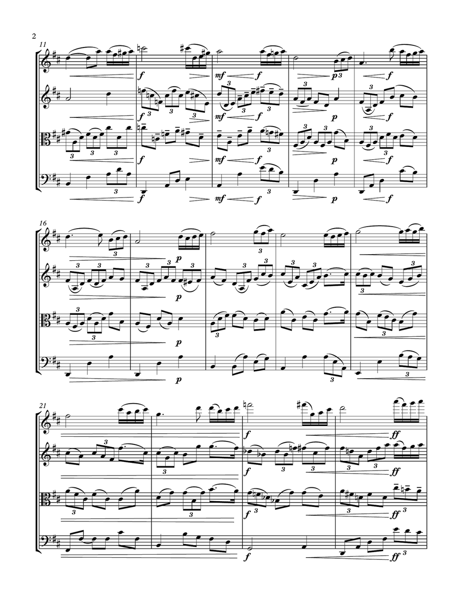 Mother's Day-Rhapsody on a Theme by Paganini Variation No.18 (String Quartet) String Quartet scores gallery preview page 2