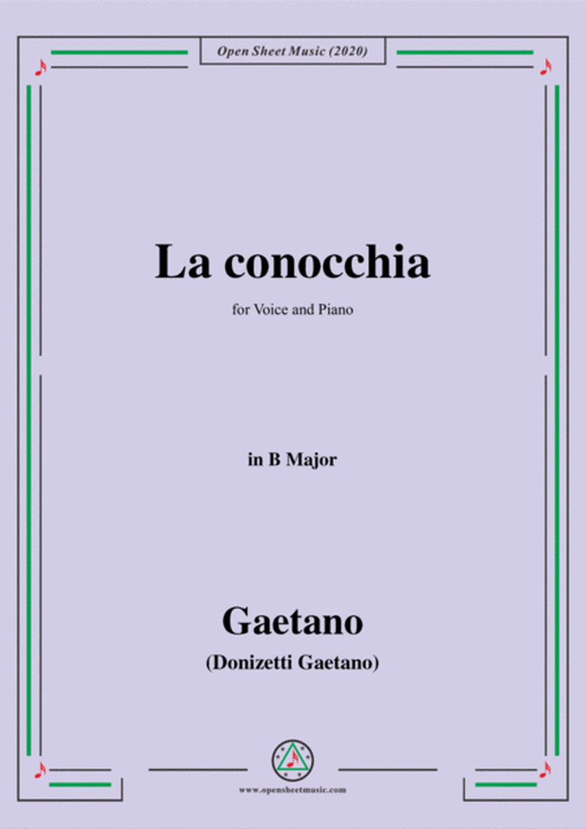 Donizetti-La conocchia,in B Major,for Voice and Piano