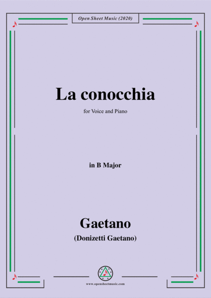 Donizetti-La conocchia,in B Major,for Voice and Piano