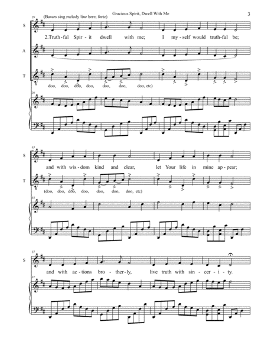 Gracious Spirit, Dwell With Me 4-Part scores gallery preview page 3