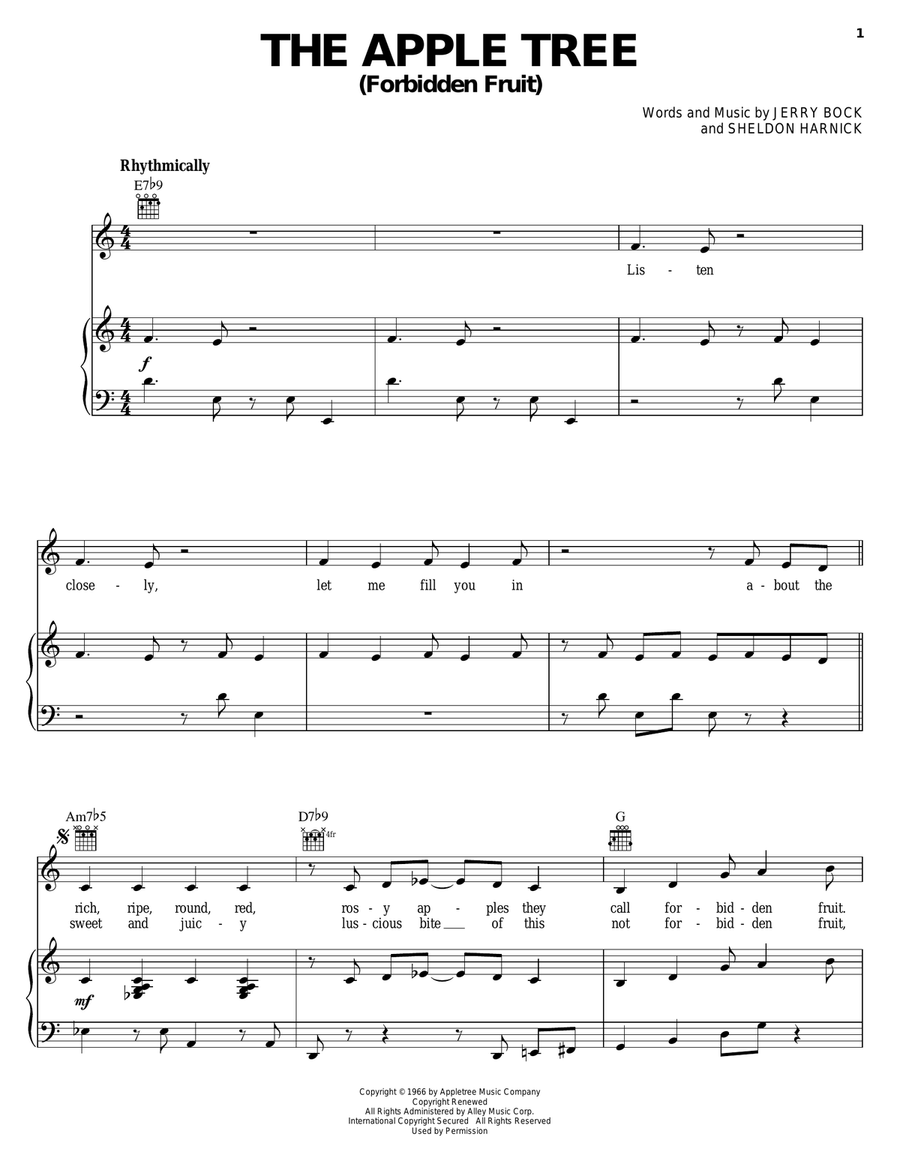 The Apple Tree (Forbidden Fruit) (from The Apple Tree) Guitar scores gallery preview page 1
