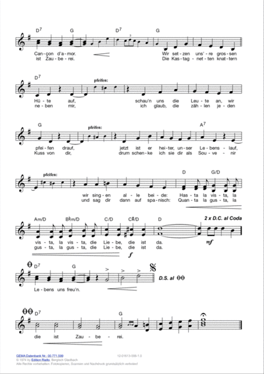 Aber am Abend, da spielt der Zigeuner Voice scores gallery preview page 3