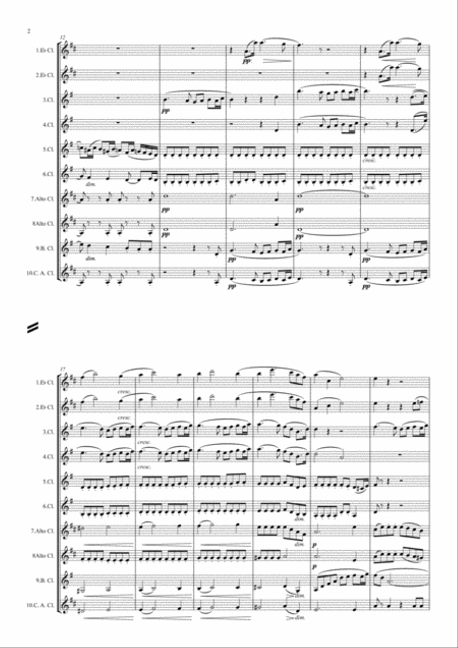 Dvorak: Serenade for Strings Op.22 Mvt. I - clarinet choir (dectet)