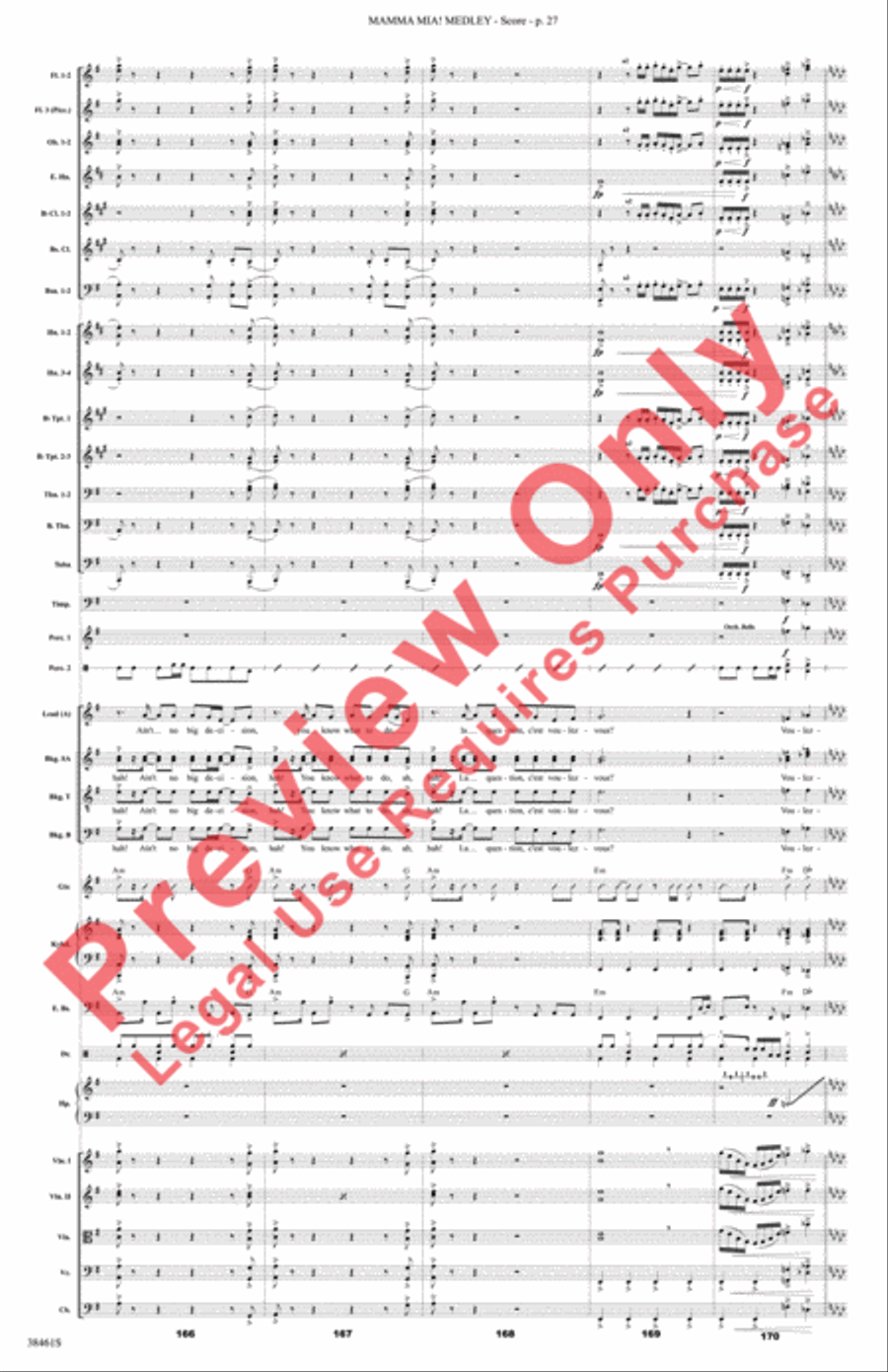 Mamma Mia! Medley Mamma Mia! Medley Full Orchestra scores gallery preview page 28