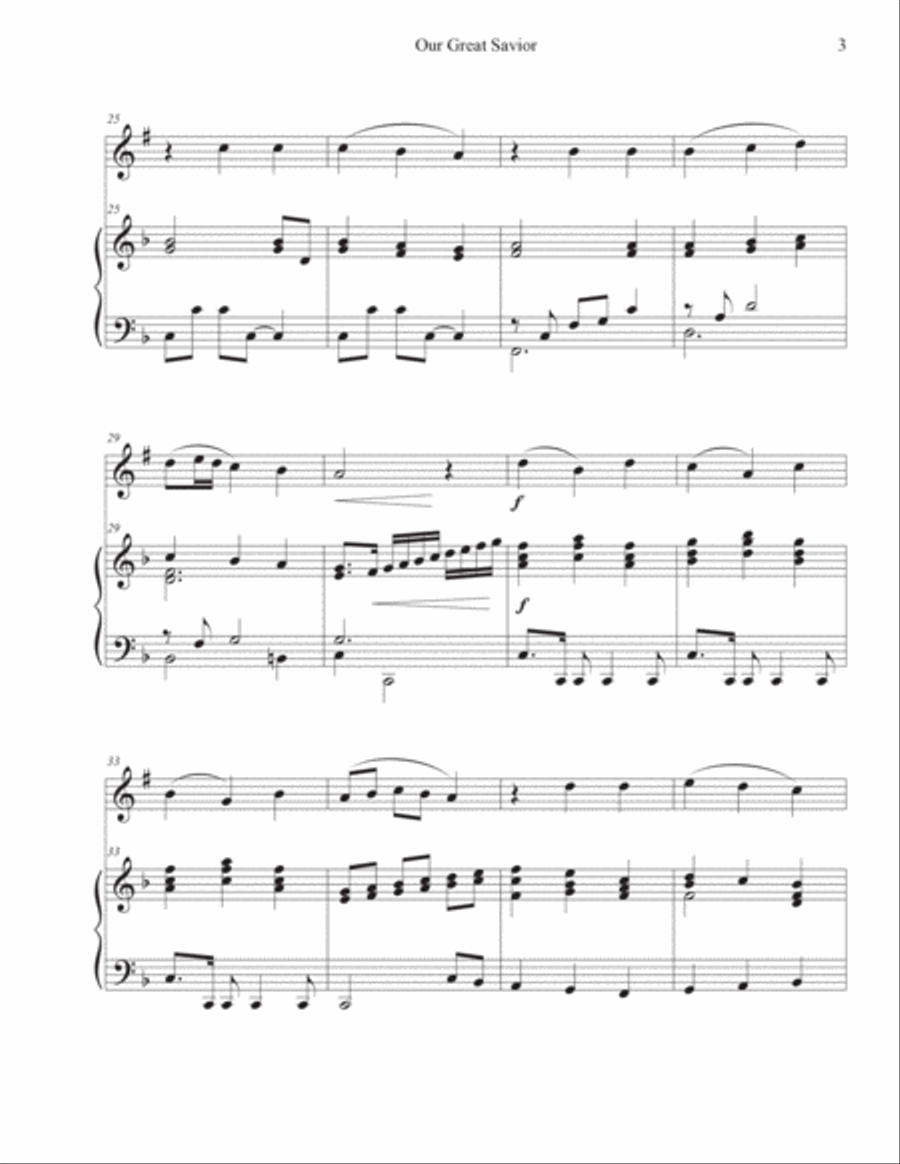 Our Great Savior (Trumpet-Piano) Trumpet Solo scores gallery preview page 3