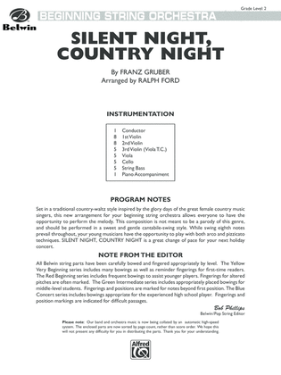 Silent Night, Country Night: Score