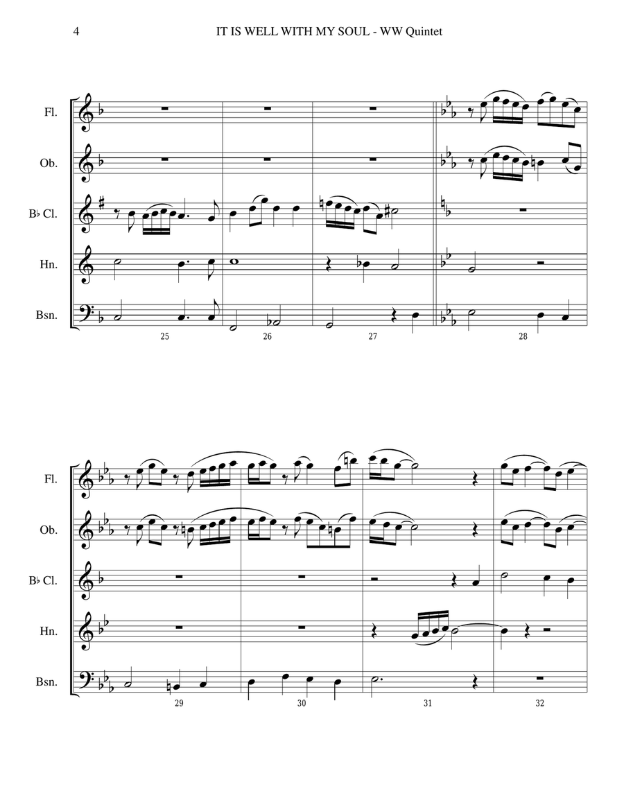IT IS WELL WITH MY SOUL (WW Quintet with Parts) Woodwind Quintet scores gallery preview page 4