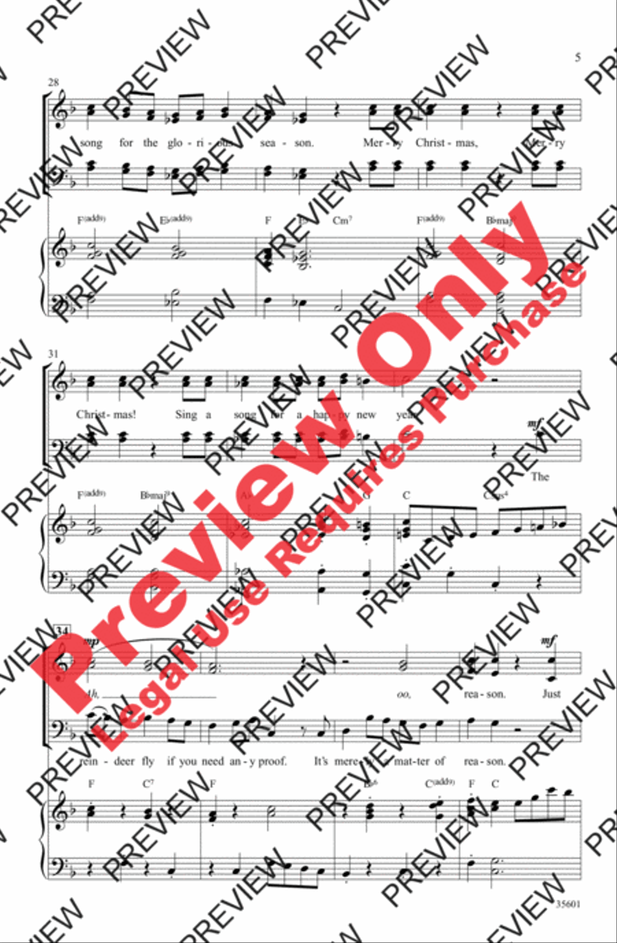 Merry Christmas, Merry Christmas 4-Part scores gallery preview page 5