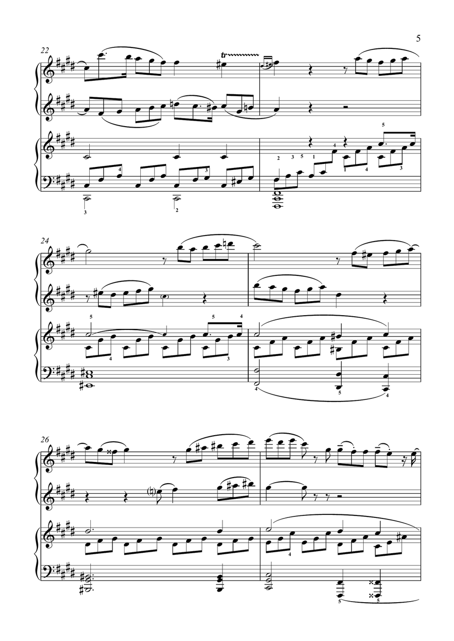 Moonlight Obbligata! (Piano Duet - Four Hands) Piano Duet scores gallery preview page 5