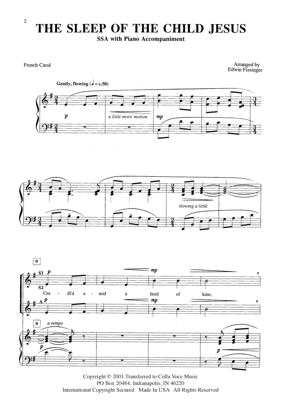 The Sleep Of The Child Jesus SSA scores gallery preview page 1