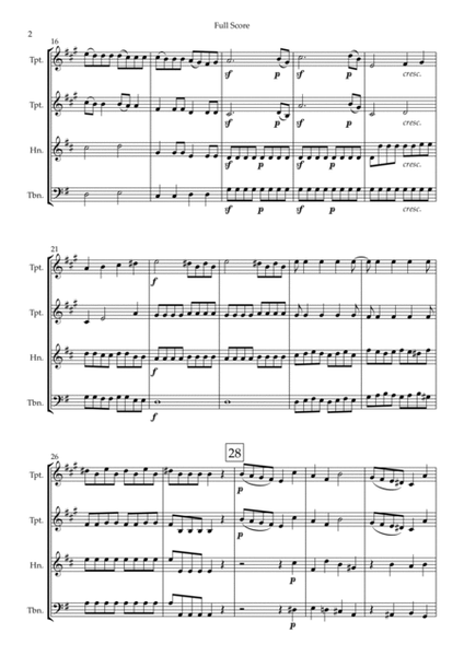 Eine kleine Nachtmusik (W.A. Mozart) for Brass Quartet (Simplified) image number null