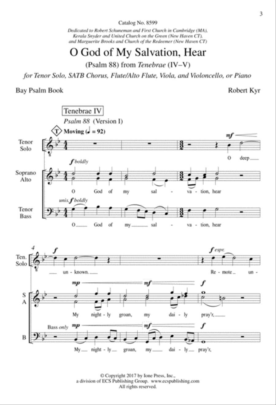 O God of My Salvation, Hear (Psalm 88): from Tenebrae (IV-V) 4-Part scores gallery preview page 3