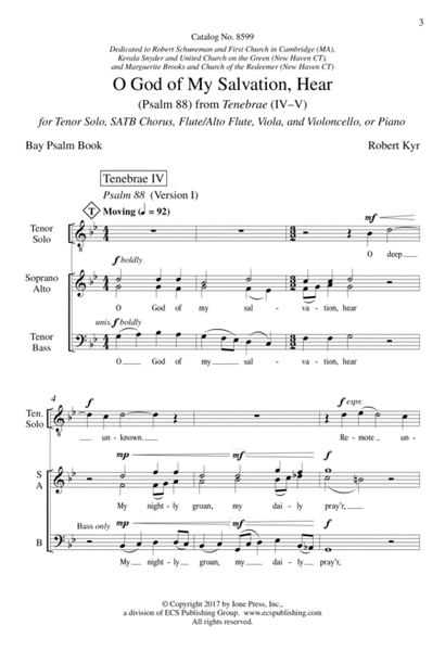 O God of My Salvation, Hear (Psalm 88): from Tenebrae (IV-V) (Downloadable Choral Score)