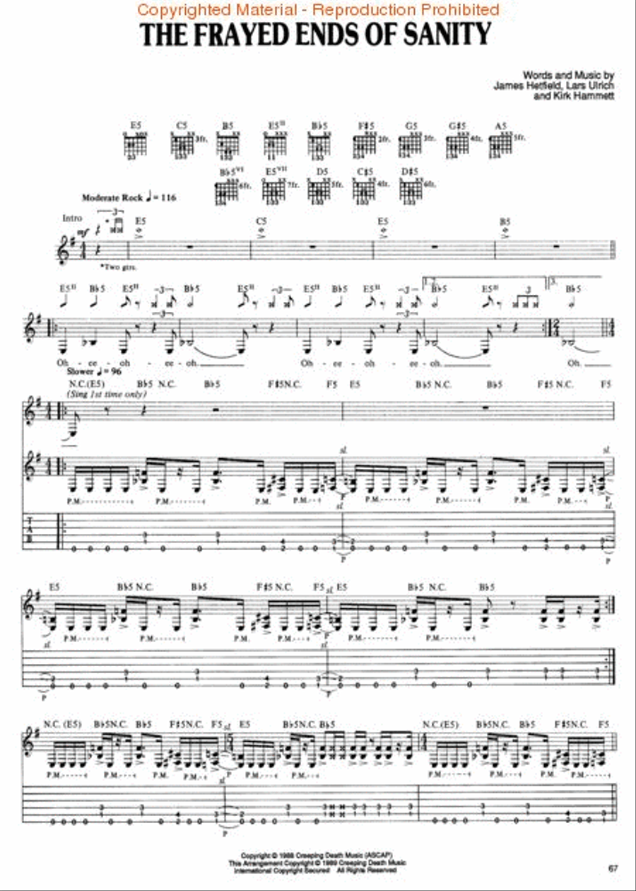Metallica – ...And Justice for All Electric Guitar scores gallery preview page 2